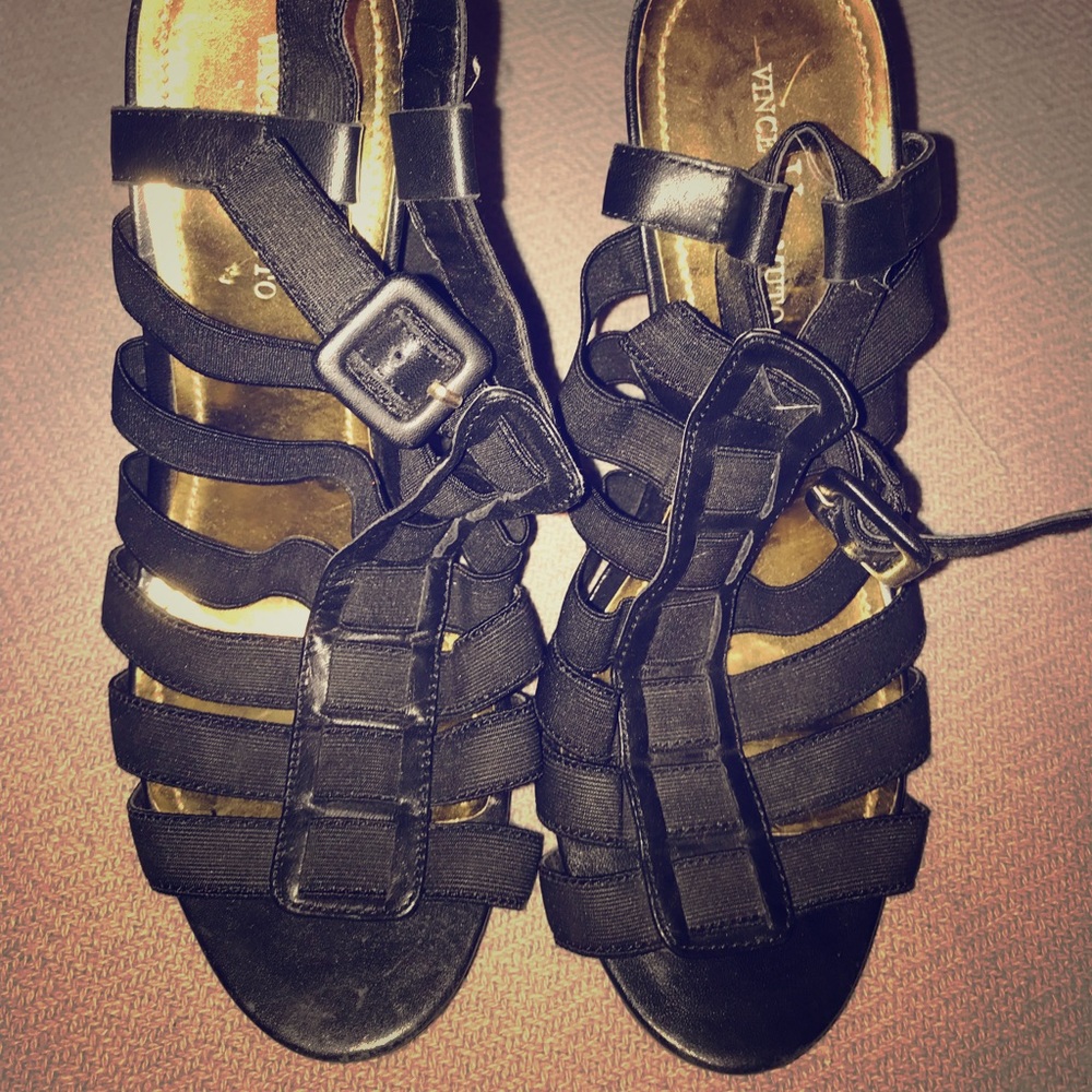 Vince Camuto Black Strappy Heels